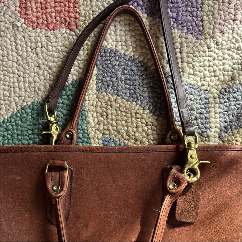 Coach Brown Leather Handbag with Strap - Picture 3 of 8